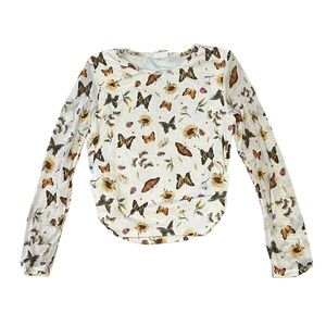 Self Esteem Butterfly & Floral Long Sleeve Top | Size Large